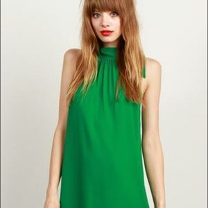 TCEC green high neck swing dress